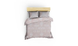 L'essentiel linge de maison Kraliçe - Mink Juego de colcha doble Visón y blanco